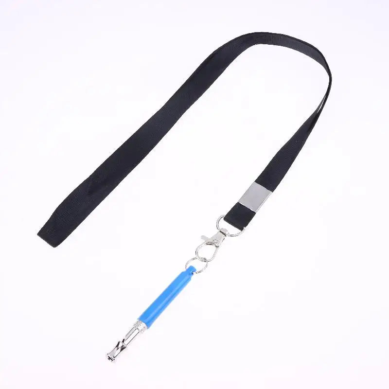 Ultrasonic Flute Dog Bark Controller Adjustable Training Whistle Qme Blue with rope A