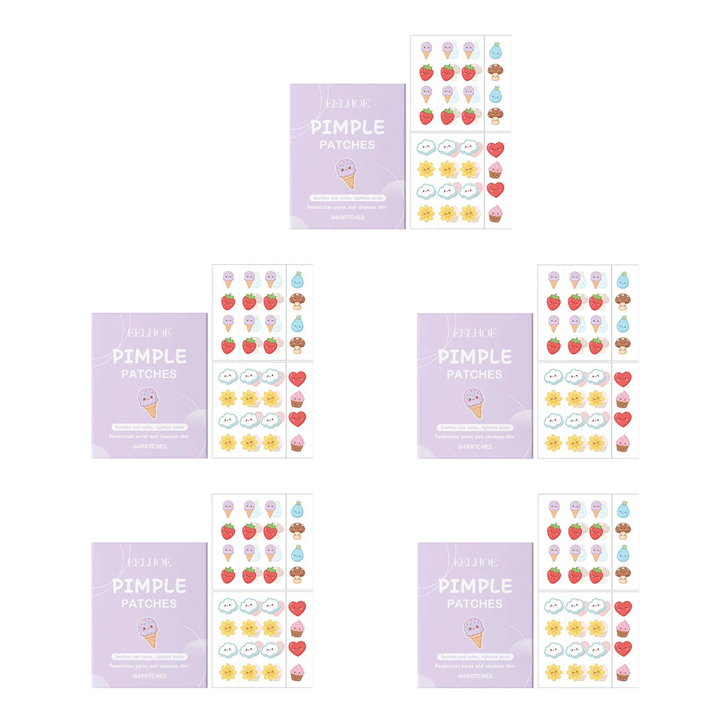 144pcs Cartoon Salicylic Acid Acne Patches Hydrocolloid Pimple Patches Invisible Facial Concealer Acne Patch Soothe Face Skin Qme 5 x 144pcs Boxed