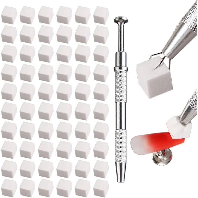Sponge Gradient Nail Art Stamper Tools Gel Polish Brush Glitter Qme