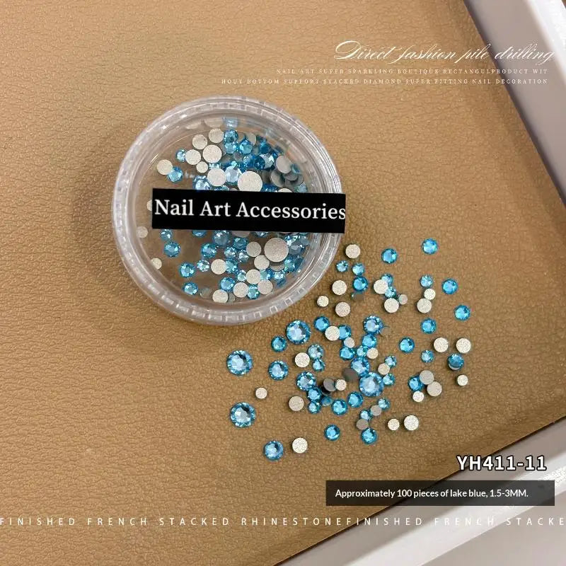 Glitter Glass Crystal Rhinestones Clear Flat Back Personalized Nail Qme 11
