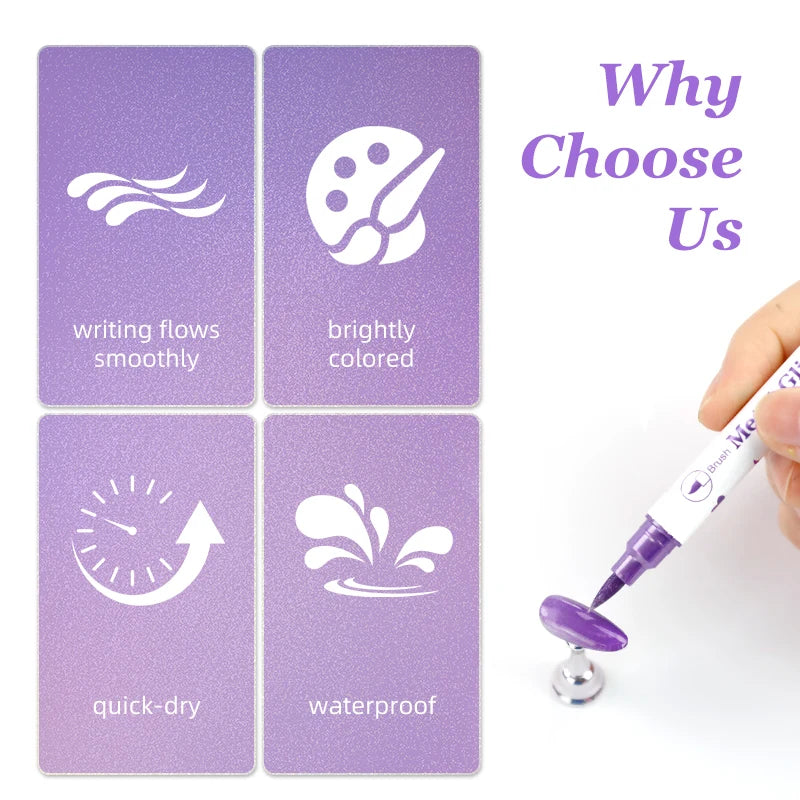10Pcs/Set DIY Nail Art Graffiti Pen Nail Polish Pens Drawing Painting Point Liner Acrylic Painted Pen Waterproof Quick-drying Qme
