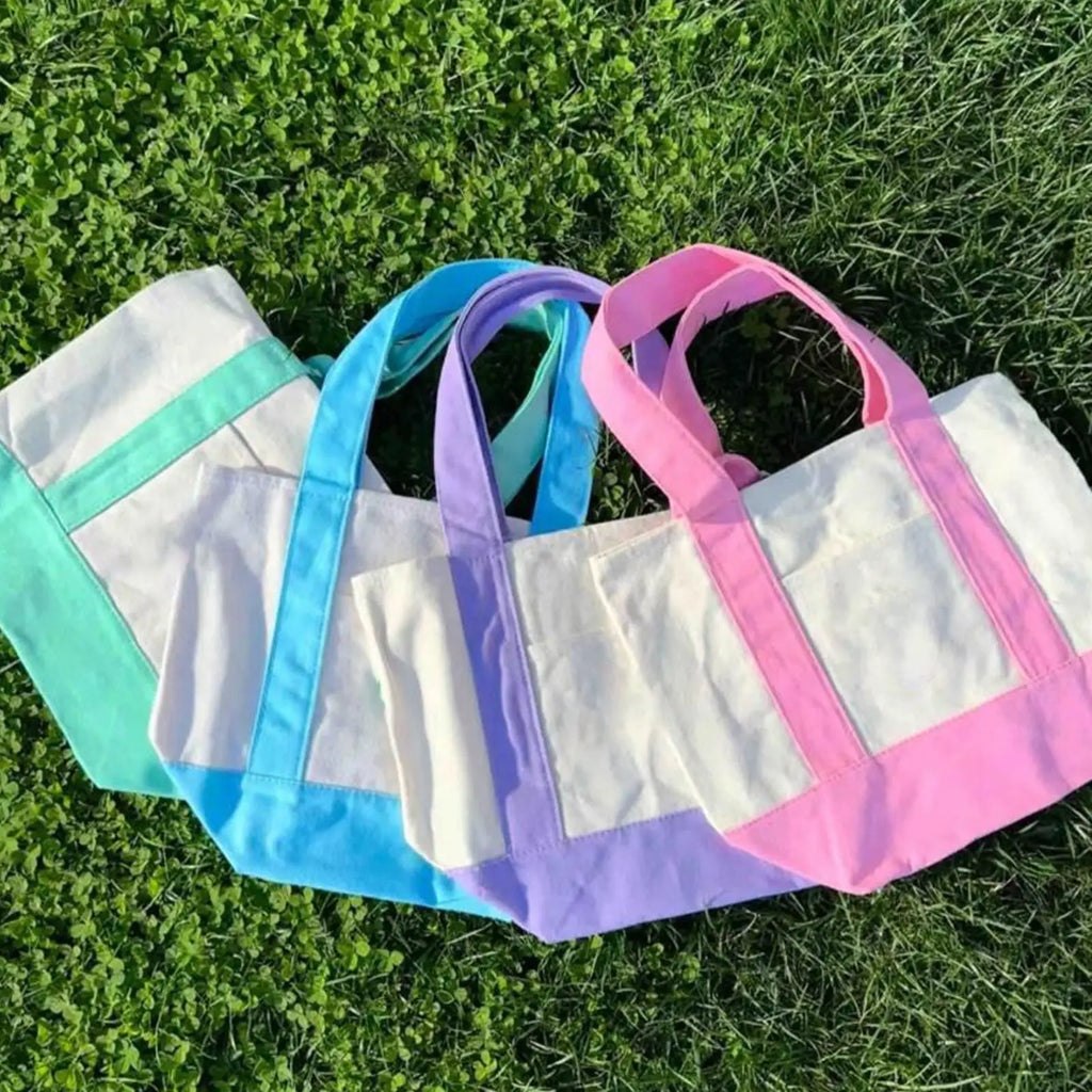Canvas Tote Bag Large Canvas Tote Bag Reusable Grocery Carrier Fashionable Shopping Pouch for Camping Picnic Students Beach Qme