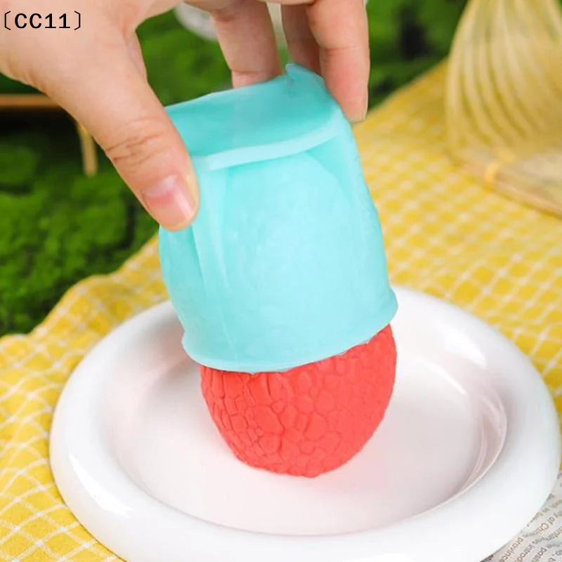 Food-safe Fruits Ice Cream Mold 3D Strawberry Mango Peach Design Easy Qme