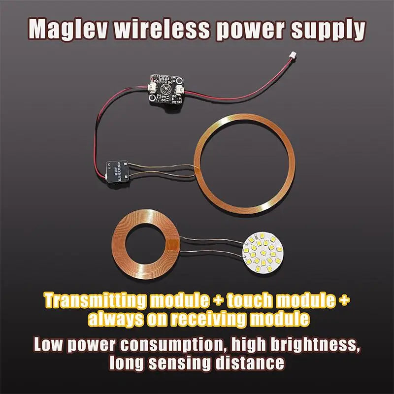 Magnetic Levitation Wireless LED Light Module DC 12V Long Distance Induction Power Supply Transmitter Coil for Night Lamp Qme A5