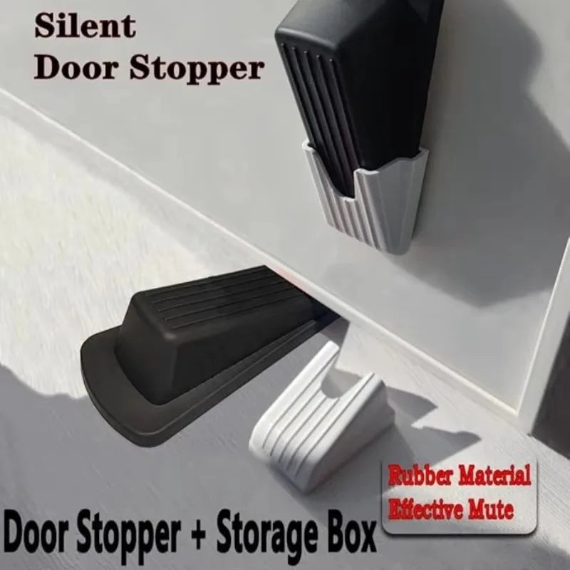 Rubber Door Stopper Wedge Anti Slip Floor Stop Indoor Use Prevents Qme