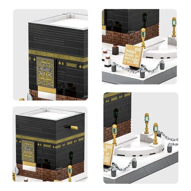 World Architecture Model Building Blocks Mecca Mosque Kaaba Educational Toy Assembly Block Model Toys Kid Boys Gift Child Adults Qme