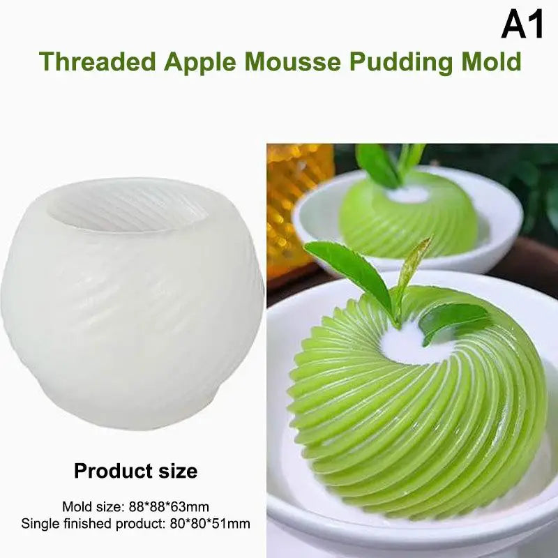 Spiral Apple Shape Mousse Desserts Cake Mold Ice Cream Silicone Qme A1