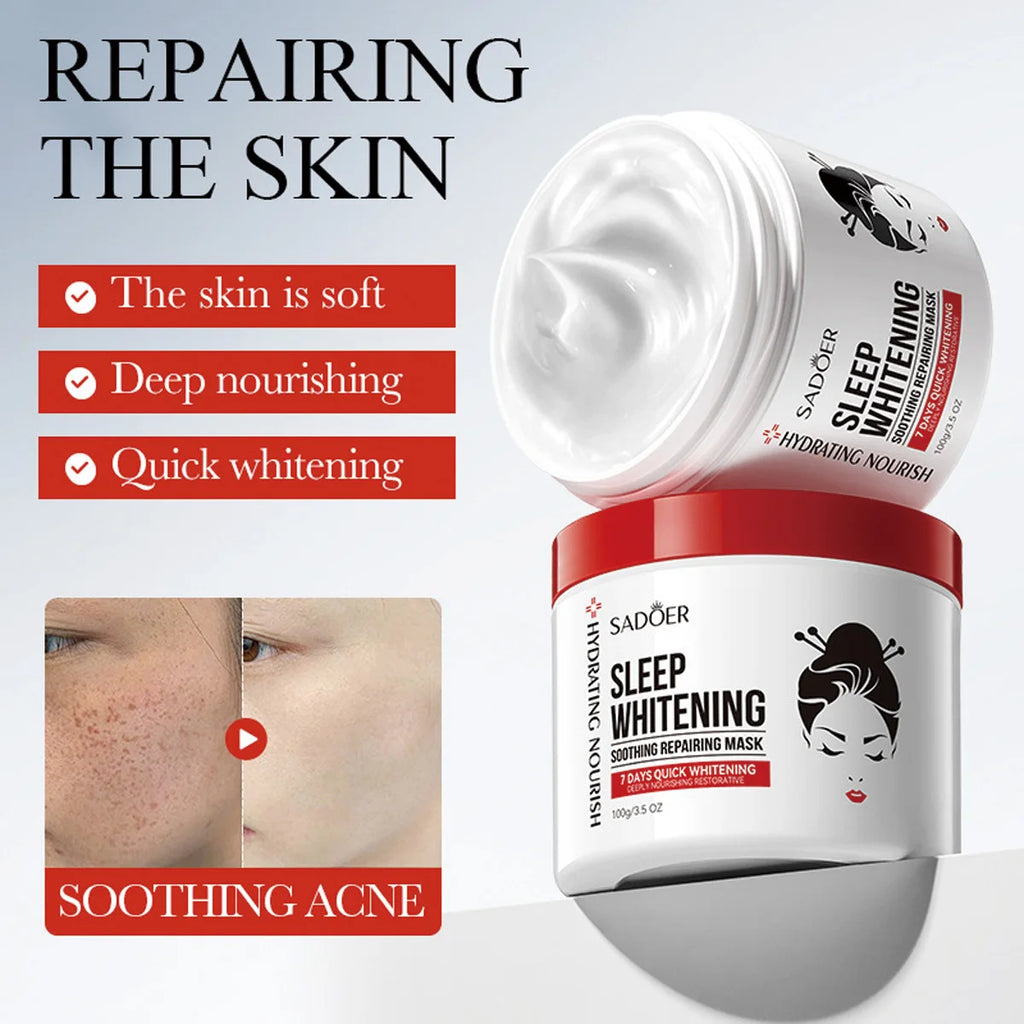 Kojic Acid Sleep Whitening Moisturizing Facial Mask Skin Care Cream Qme