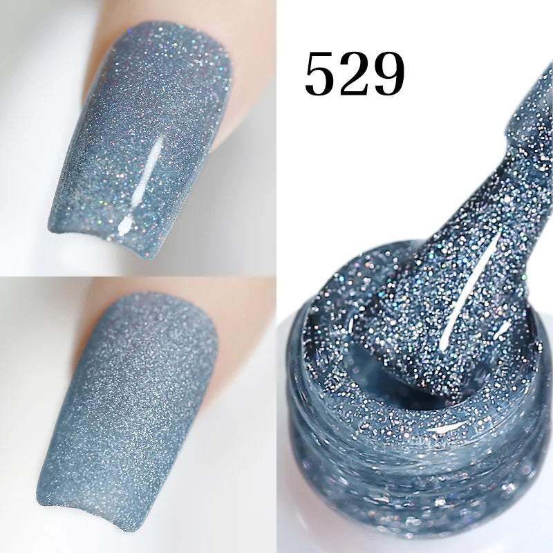 Arte Clavo Crystal Crushed Diamond Pink Blue Gel Nail Polish 2026 Qme