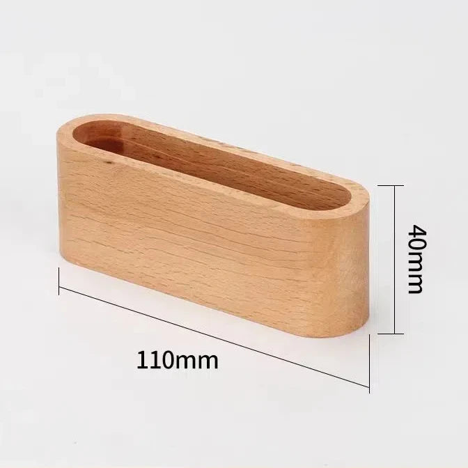 Wooden Business Card Holder Note Display Rack Office Supplies Qme Beige