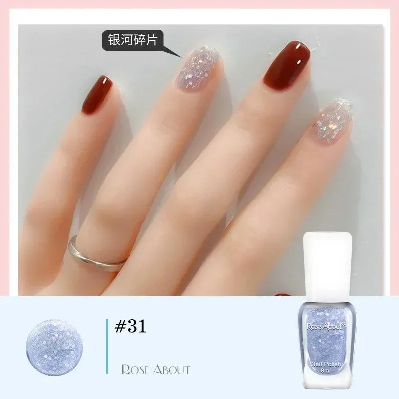 40 Colors Nail Gel No Bake Water-based Nail Polish Glitter Sequins Long-lasting Tearable Healthy Tearable Quick-drying Qme 31