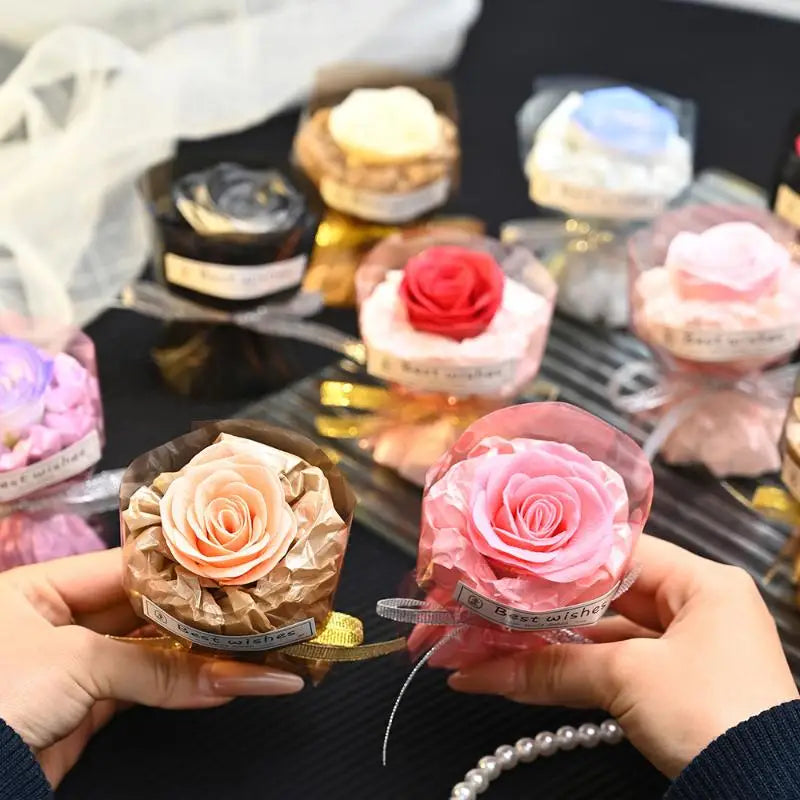 Mini Pocket Soap Flower Bouquet Artificial Rose Mother's Day Qme