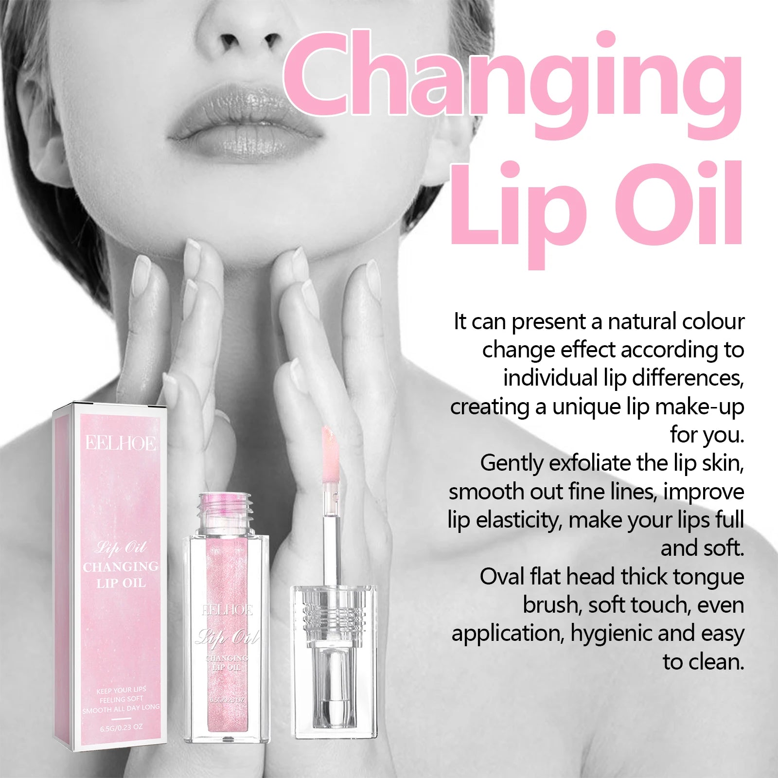Color Changing Lip Oil Fades ＆ Smoothes Fine Lines On The Lips Moisturizes ＆ Prevents Dryness ＆ Cracking Color Changing Lip Care Qme
