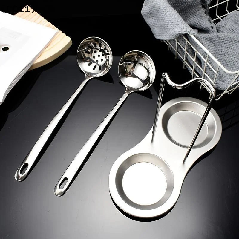 Stainless Steel Golden Ladle Holder Non Slip Stable Base Easy Clean Qme