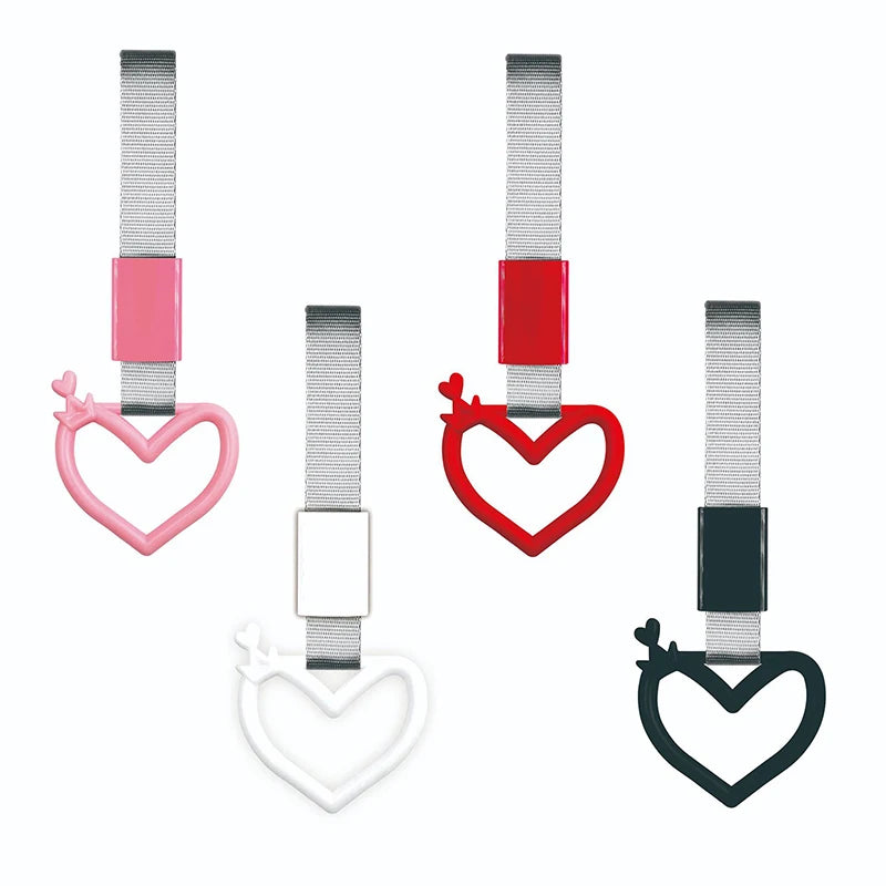 Colorful Car Tow Strap Tsurikawa Ring Heart JDM Train Bus Handle Hand Qme