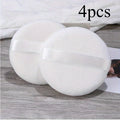 Extra-large-sized body, facial makeup pads - with satin handles, suitable for powder, application and setting foundation Qme White