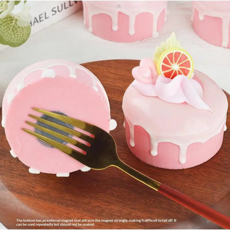 1pcs Fake Cake Soft Flavor Cake Model Simulation Props Food Model Cabinet Decoration Wedding Props Scale Model Decoration Qme