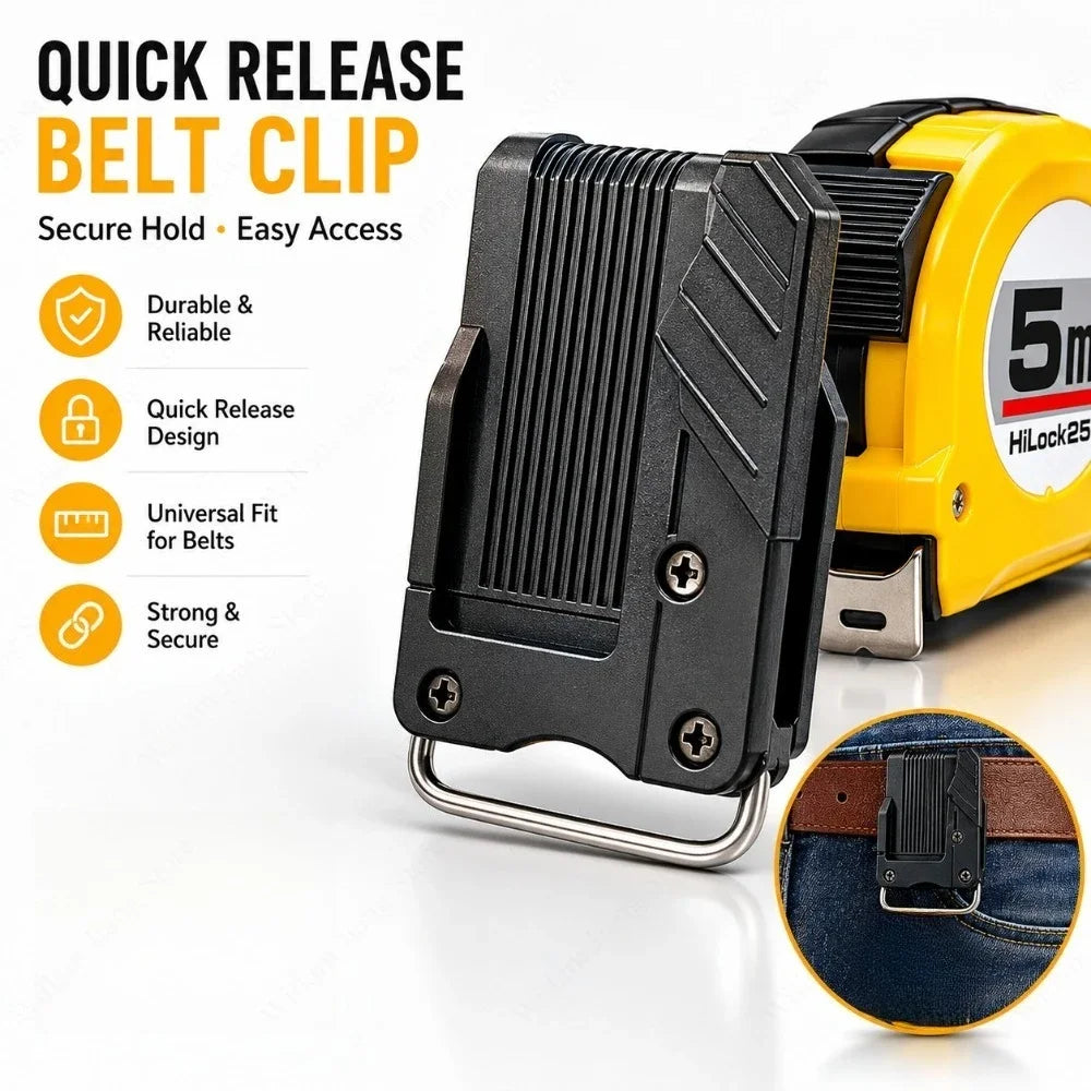 Quick Release Buckle Tool Hanger Universal Belt Clip Reliable Hook to Hang Tape Measure for Repair and Workshop Use Qme