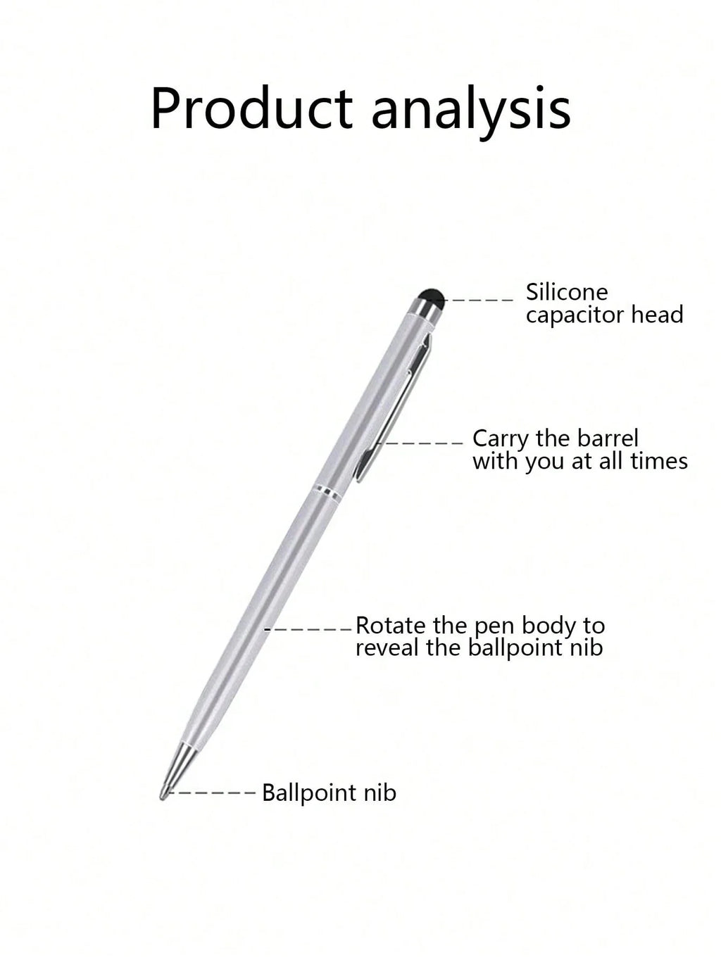 2 Touch Pens Dual-purpose Capacitive Stylus Ballpoint Pen Qme