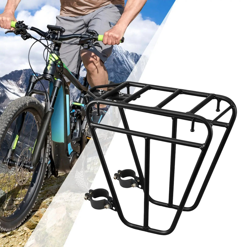 Mountain Bike Front Rack Bike Front Basket Cycling Supplies for Luggage Fishing Fitness Sports Outdoor Activities Family Friends Qme
