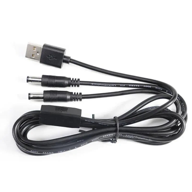 3pcs USB 2.0 male to 2 way DC male Female Male Splitter Cable 22awg 3A plug 5.5x2.5mm Power supply Cord adapter Connector Qme 1 USB to 2 Male 5.5x2.5mm