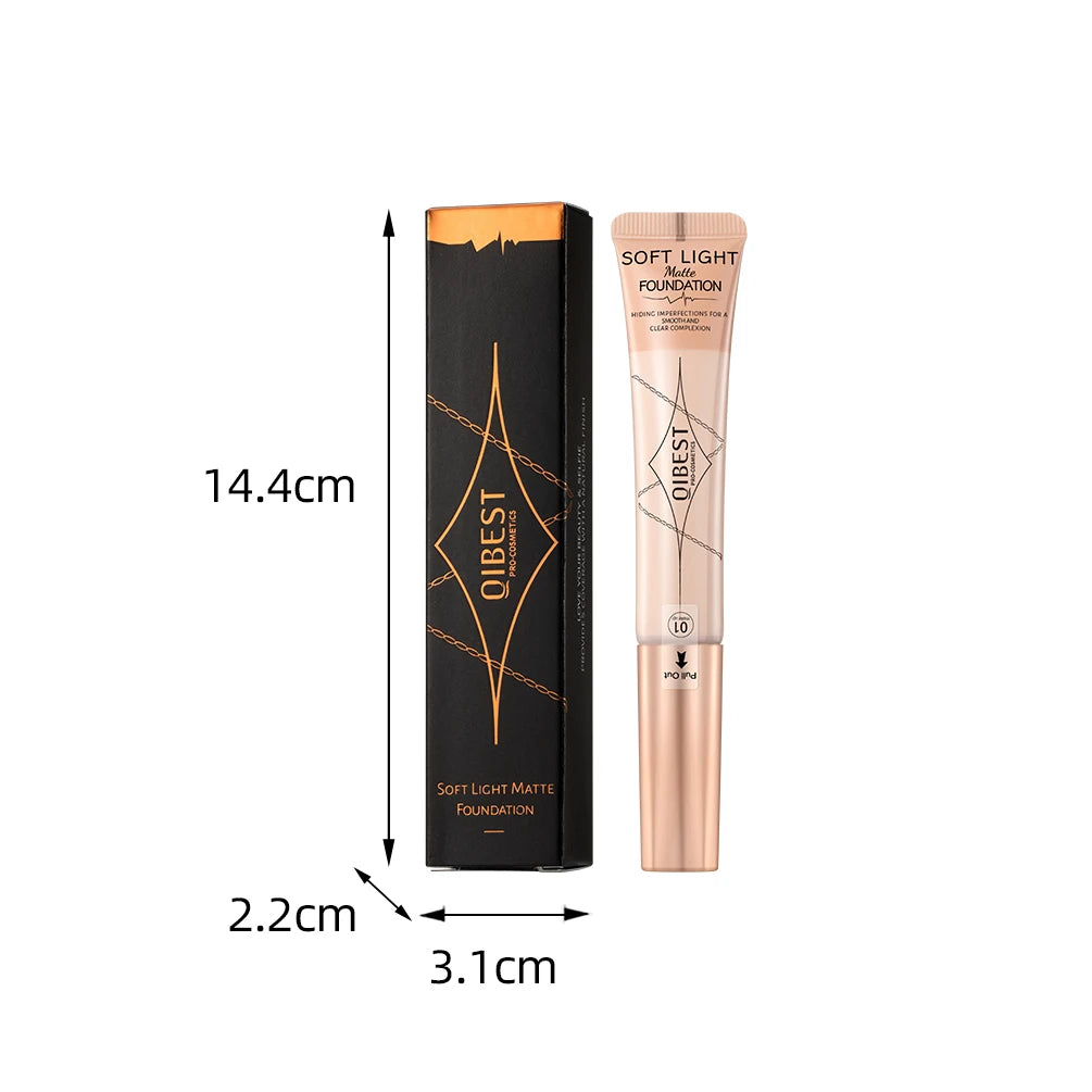 QIBEST Liquid Foundation Cream Waterproof Lasting Oil-control Cover Acne Base Cream Makeup Moisturize Matte Concealer 4 Colors Qme