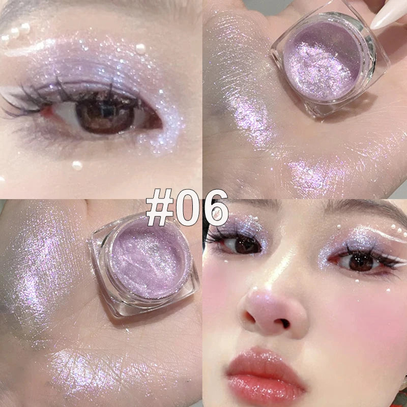 Metallic Shimmer Eyeshadow Gel Matte Highlighting Palette Light Qme 06