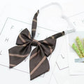 Mens Necktie Stripe Ties Man Women Jacquard Woven Brown Coffee Neck Qme stx-5