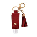 Travel Mini Hand Sanitizers Case Portable Empty Bottle Keychain Qme Wine red