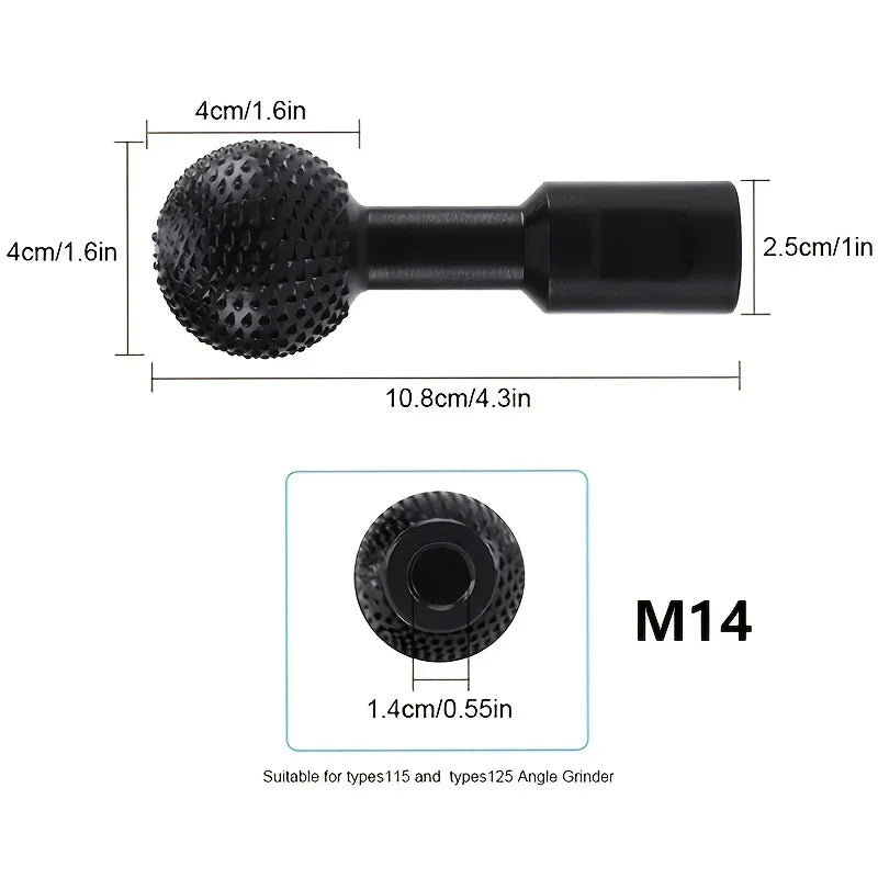 40MM angle grinder spherical spindle rotating wood carving polishing engraving drill ball chisel grinding woodworking tool Qme 14MM