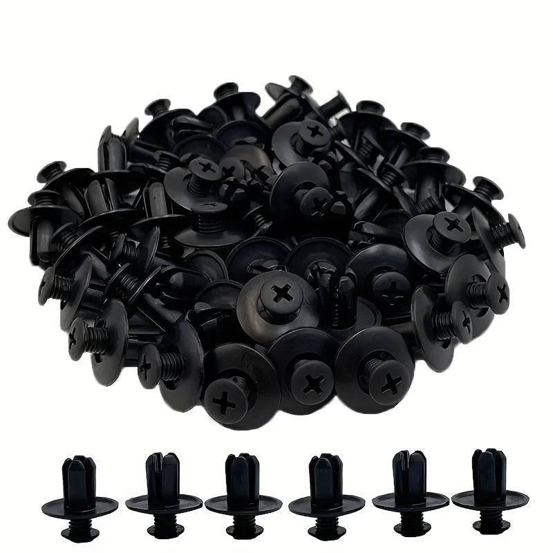 50pcs Universal Type Car Snapback, Interior Plate Trunk Plastic Expanding Screw Nail Fender Leaf Plate Snapback Qme