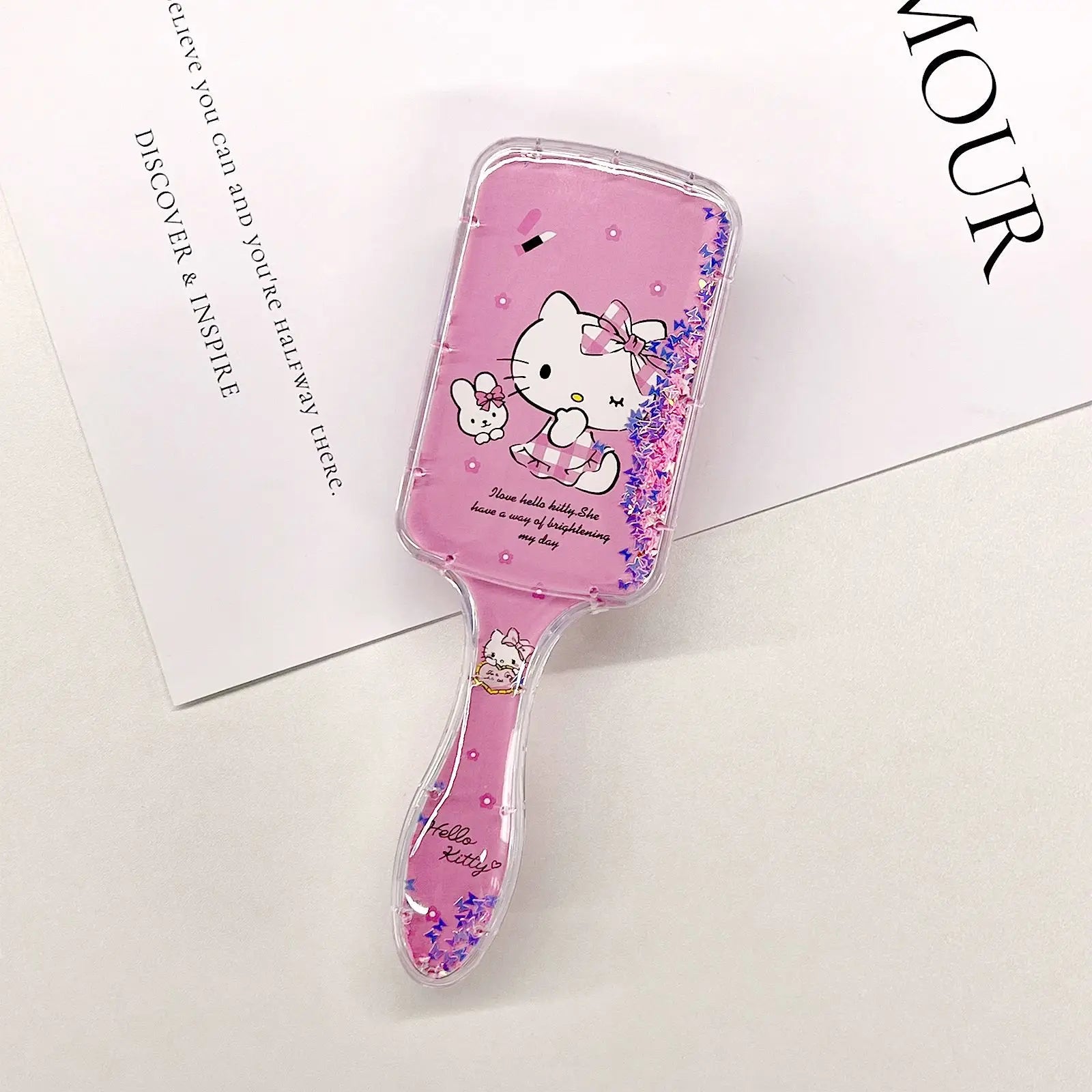 Hello Kitty Kuromi Square Clear Comb Cartoon Cushion Comb Hair Comb & Scalp Massager Air-Cushion Comb Qme 6