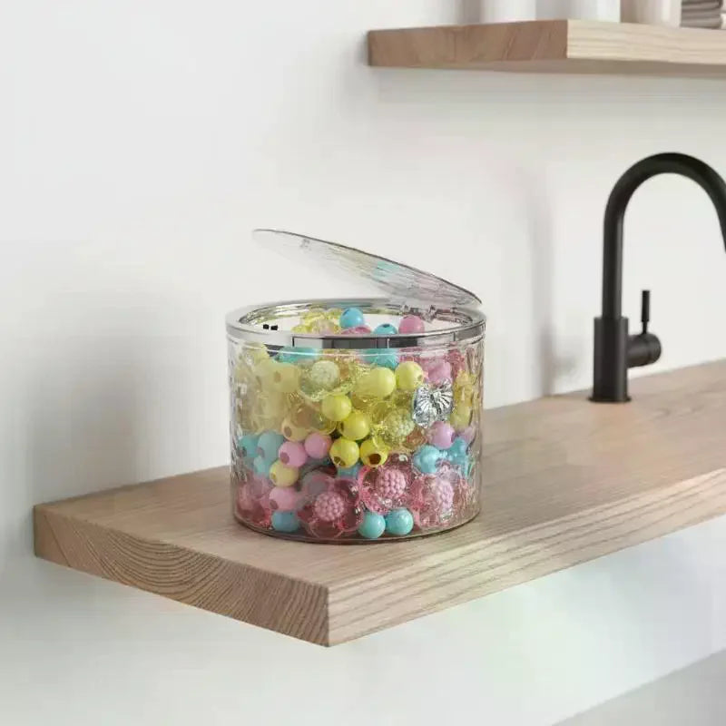 Hair Accessories Organizer Storage Box Clear Hair Tie Organizer For Headband Bows Cotton Swab Organization Bathroom Home Storage Qme