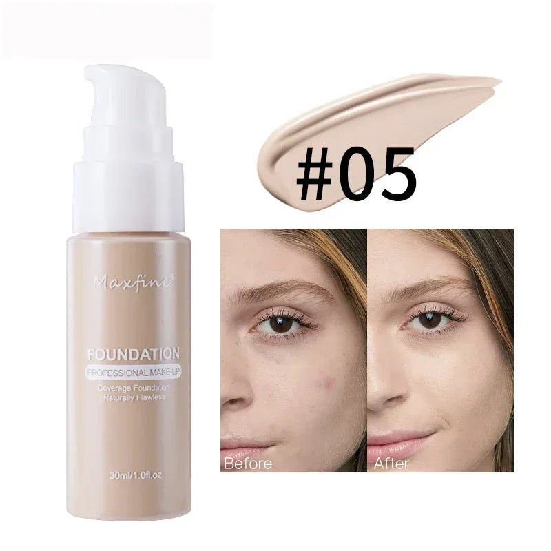 Matte Liquid Foundation Effective Concealer Waterproof Sweat-resistant Makeup Professional Light Thin Delicate Foundation Qme 05