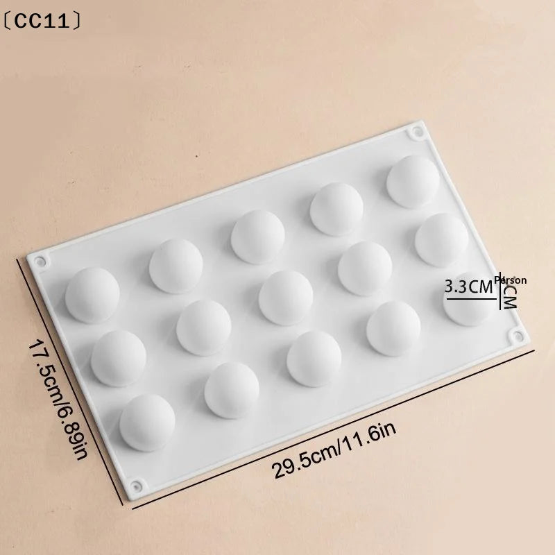 Circle Ball Shape Cake Candy Mold Heart Mousse Mould Chocolate Qme