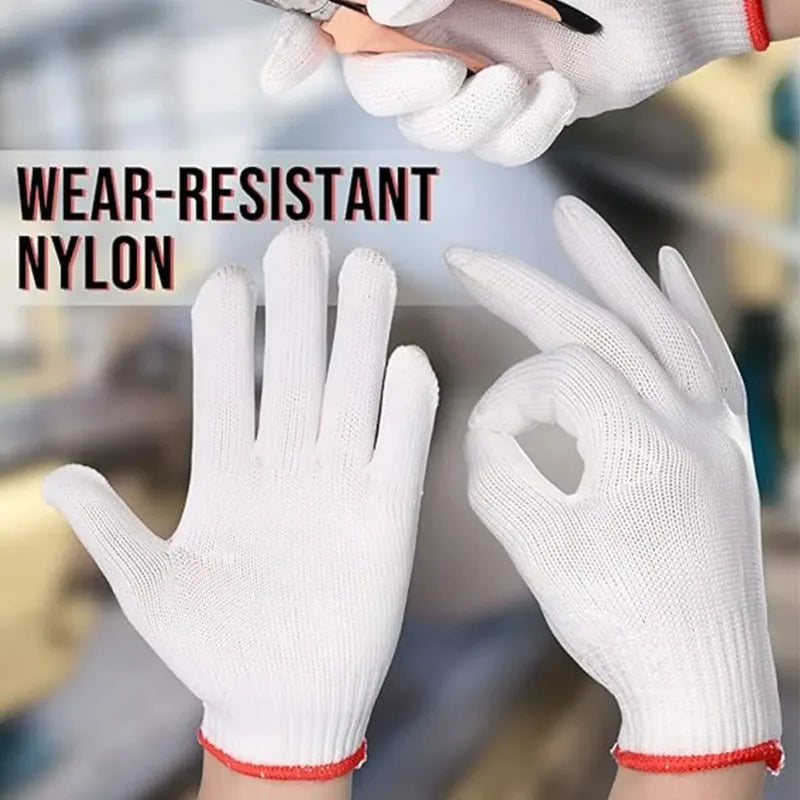 30pcs Nylon Work Gloves for Men Heavy Duty Thickened Wear Resistant Safety Gloves for Construction Repair Work Qme