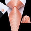 Hi-Tie Solid Orange Blue Mens Fashion Necktie Handkerchief Cufflinks for Tuxedo Accessory Classic Silk Luxury Tie for Man Gift Qme SN-3798