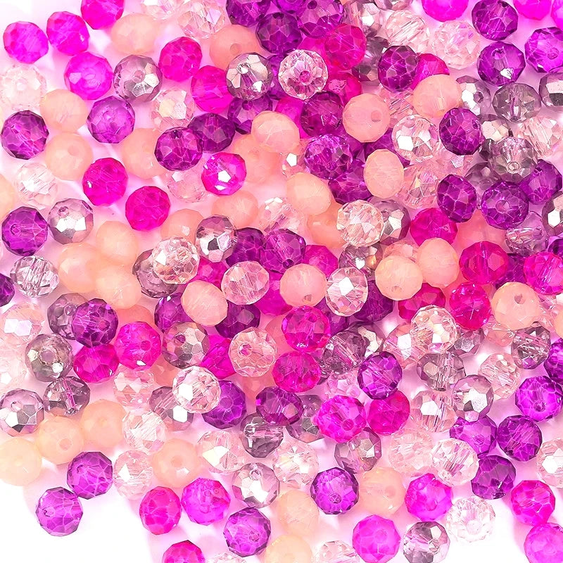 3*4mm 4*6mm Rondelle Faceted Loose Spacer Glass Beads Crystal Round Beads for Jewelry Making DIY Necklace Bracelet Accessories Qme