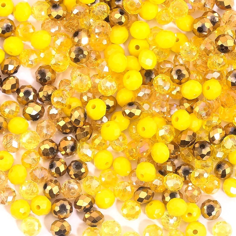3 4 Rondelle Faceted Loose Spacer Glass Beads Crystal Round Jewelry