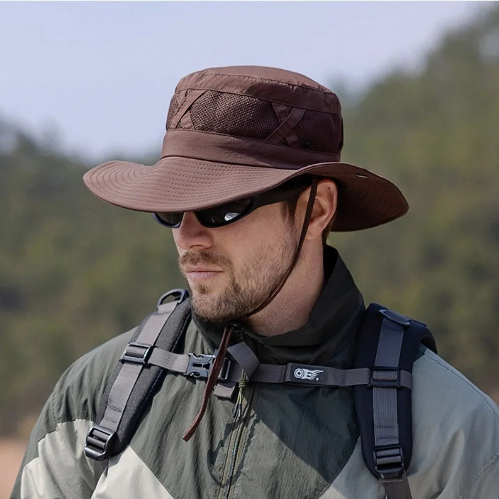 Creative Nylon Mesh Fisherman's Hat Quick-dry Waterproof Portable Hiking Cap Sunscreen Soft Folding Bucket Hat Man Woman Qme