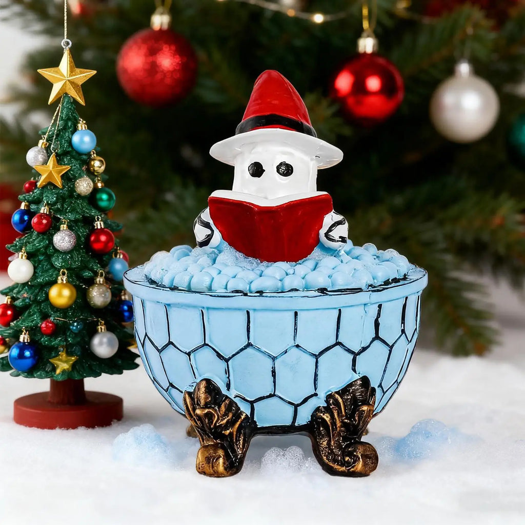 Ghost Lamp Bathtub Reading Book Decoration Figurine Ghost Nightlight For Pathway Bedroom Kitchen Office Home House Window Qme