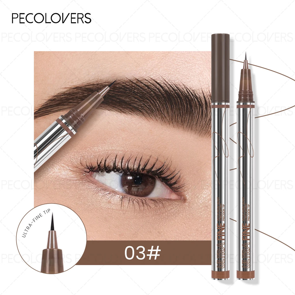 2-in-1 Soft Tip Eyebrow Pencil Eyeliner Balck Brown Waterproof Qme 03