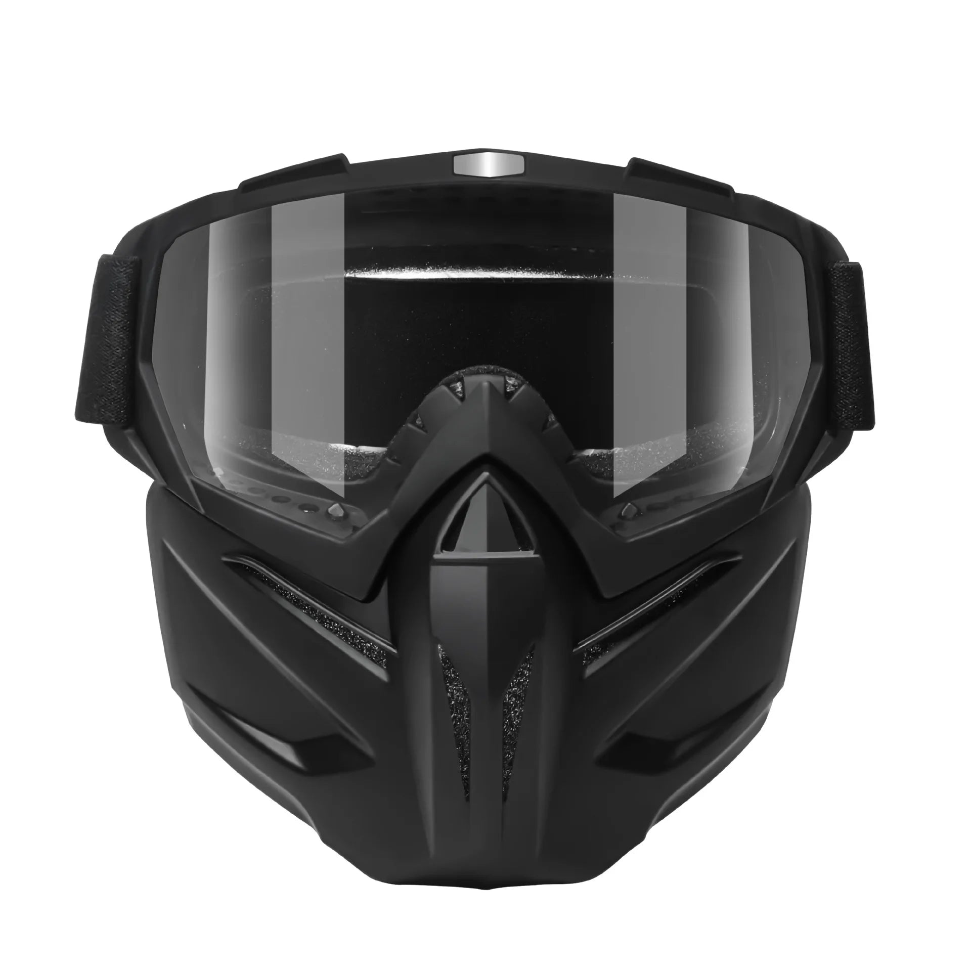 Vintage Motorcycle Helmet Mask Anti-Explosion Windproof Breathable Dustproof Riding Face Shield for Bikers Qme Black-Transparent