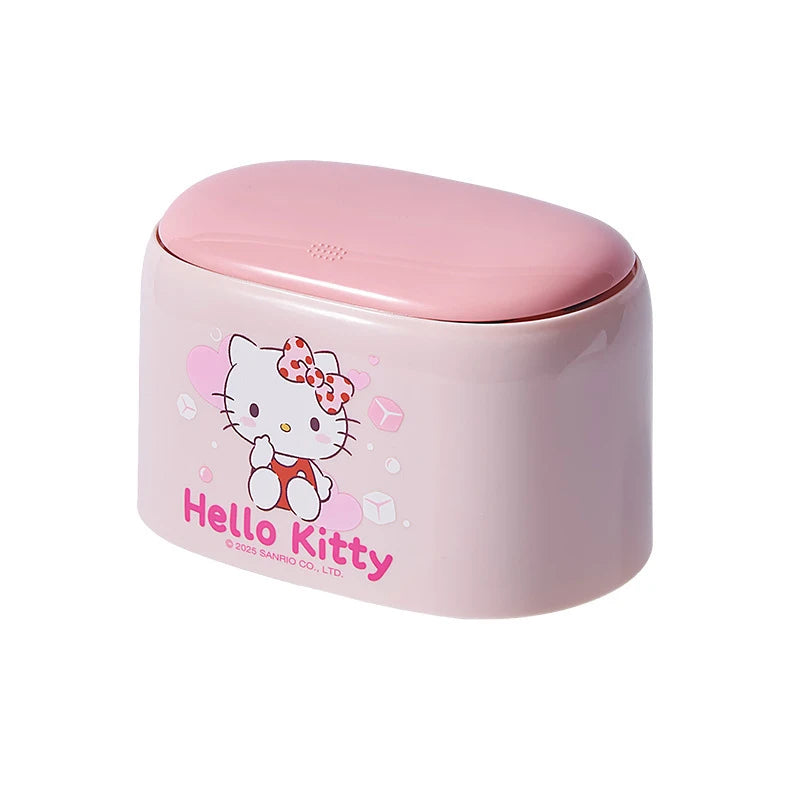 Hello Kitty Kuromi Desktop Trash Can Storage Bin for Cars, Home, Office, and Dining Rooms Plastic Trash Can Qme