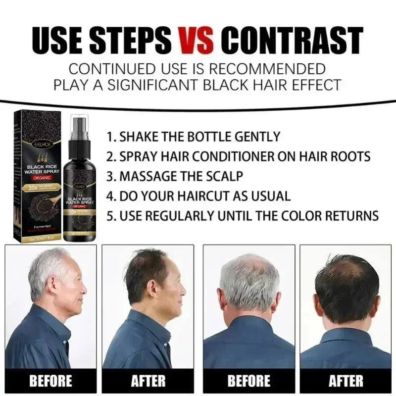Gray White Hair Treatment Serum Cover White Hair To Black Natural Color Repair Spray Anti Loss Hair Restore Healthy Care Qme