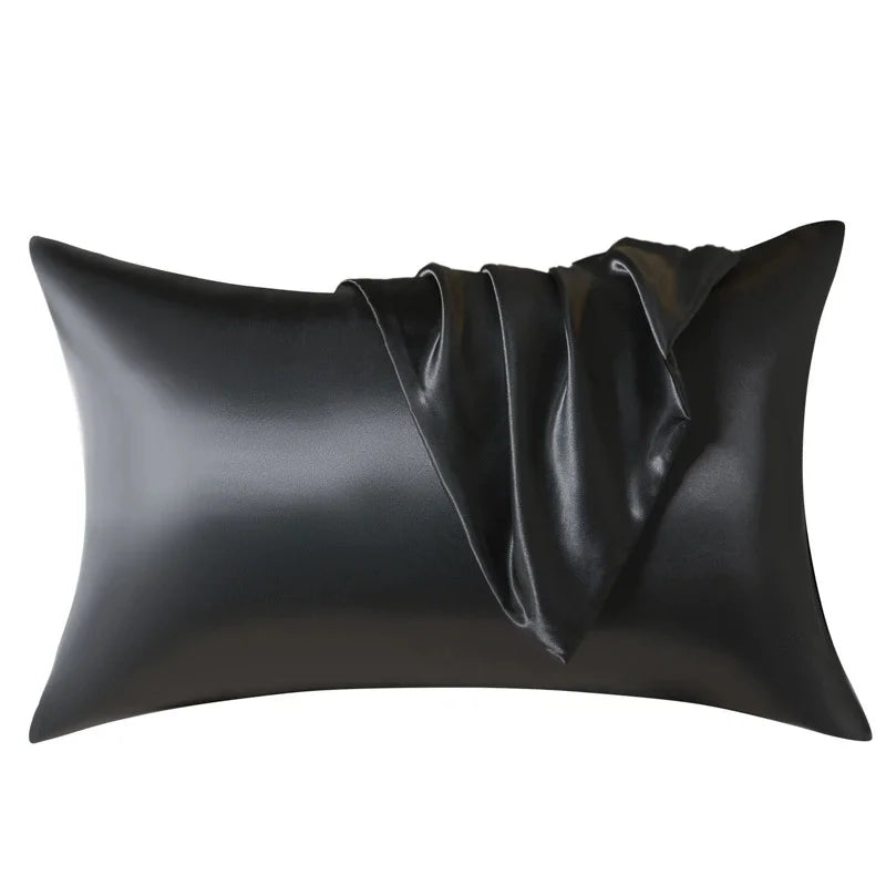 100% Natural Mulberry Silk Pillow Case Real Silk Protect Hair Skin Pillowcase Any Size Customized Bedding Pillow Cases Cover Qme Black 51x66cm