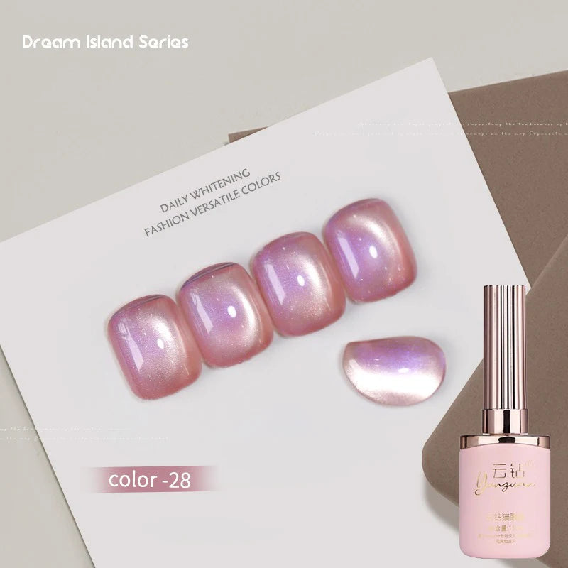 36 Colors Cat Eye Gel Polish Set, 15ml Magnetic Soak Off UV LED Gel Nail Kit, Fine Nano Pigment Shimmer Nail Art Manicure Qme 28