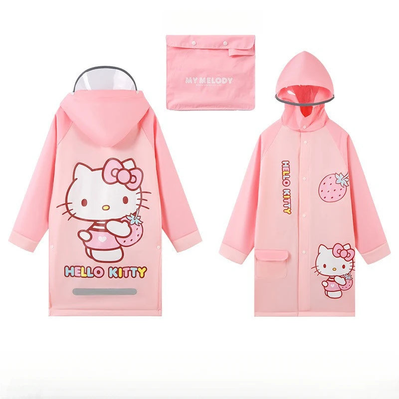 Kuromi EVA Student Raincoat Heavyweight Loose-fitting, Lightweight, Stylish, Hooded, Quick-Dry Raincoat Qme