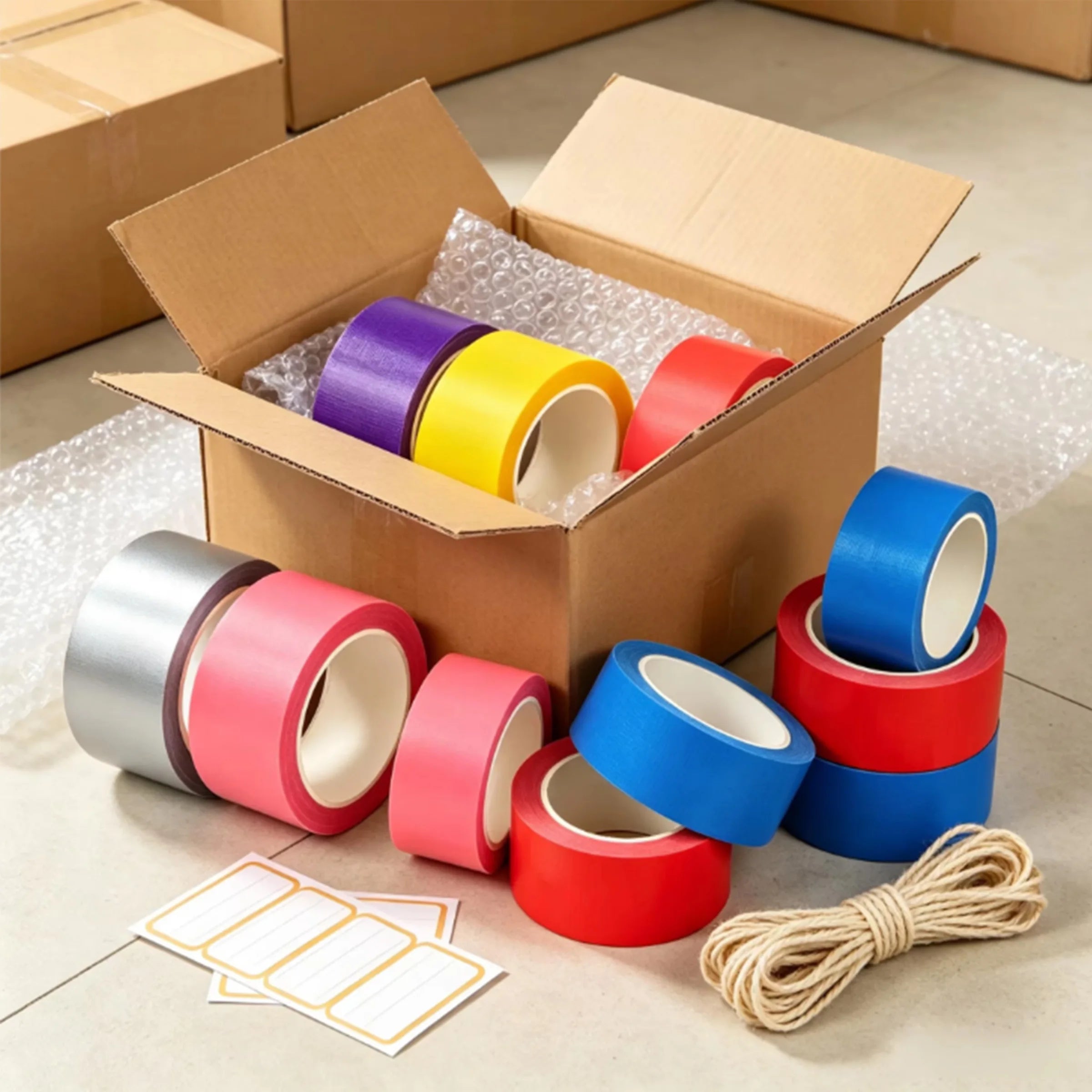 6 Pack Duct Tape Waterproof Adhesive Cloth Tape Multi Color Fabric Tape for DIY Craft Packaging Pipe Repair Household Fixing Qme