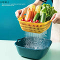 Fruit Vegetable Drain Basket Plastic Green Yellow Household Qme Default Title